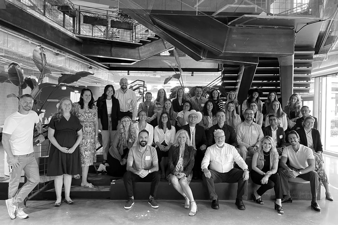 Attendees at an Innovation Tour stop